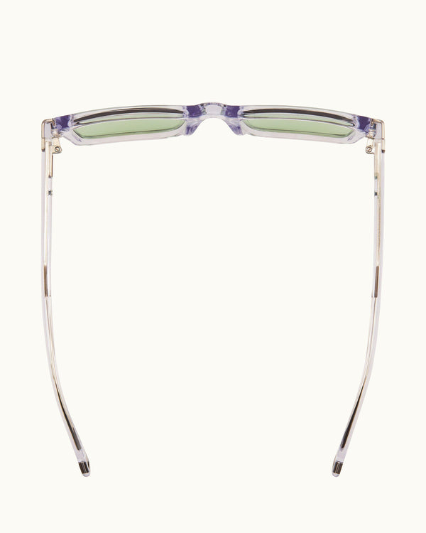 Orlebar Brown Orlebar Brown | Crystal/Green Retangular Frame Sunglasses – ORLEBAR BROWN