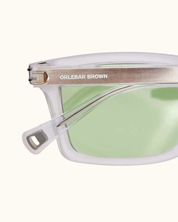 Orlebar Brown Orlebar Brown | Crystal/Green Retangular Frame Sunglasses – ORLEBAR BROWN