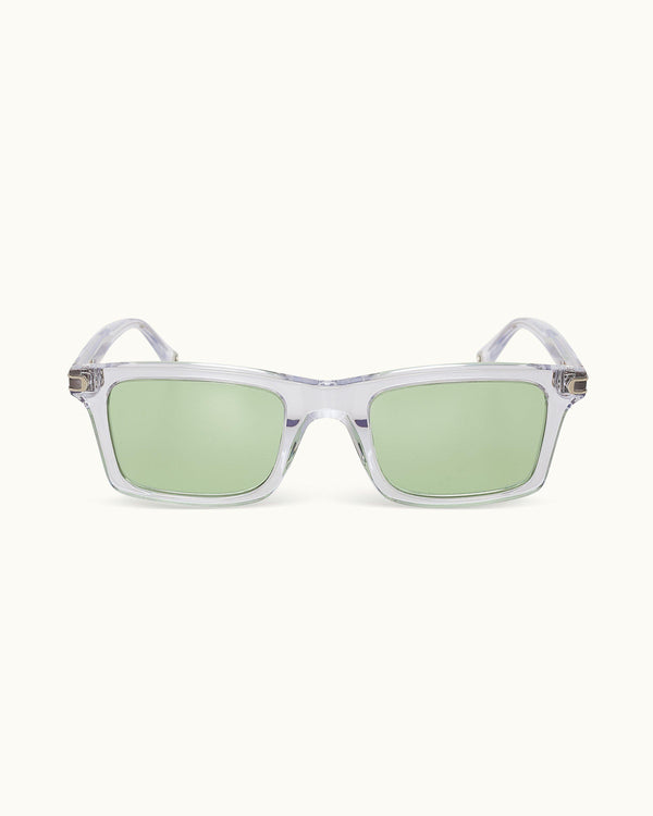 orlebar brown Orlebar Brown | Crystal/Green Retangular Frame Sunglasses – ORLEBAR BROWN
