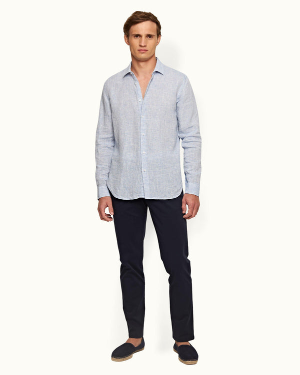 Orlebar Brown Orlebar Brown| Dark Navy Tailored Fit Stretch-Cotton Chinos – ORLEBAR BROWN