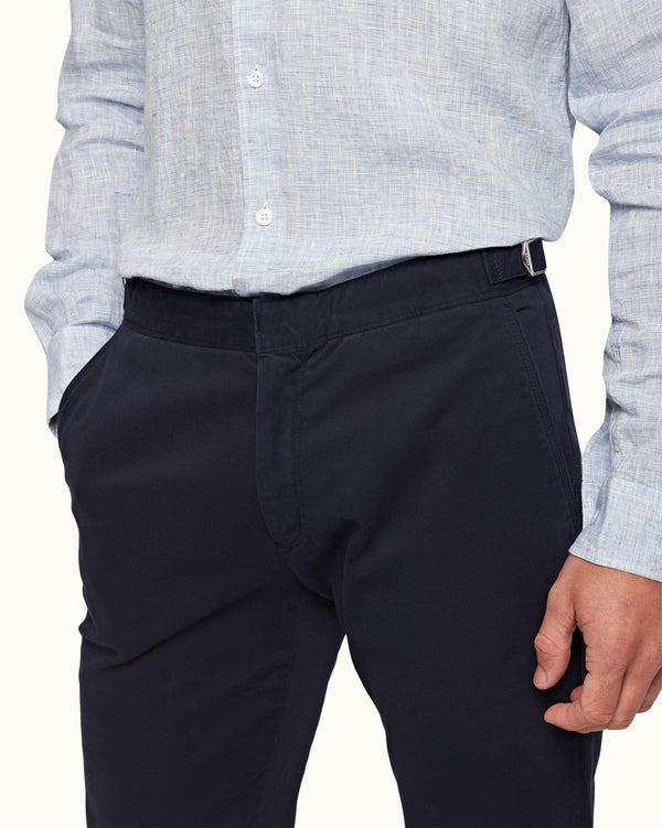 Orlebar Brown Orlebar Brown| Dark Navy Tailored Fit Stretch-Cotton Chinos – ORLEBAR BROWN