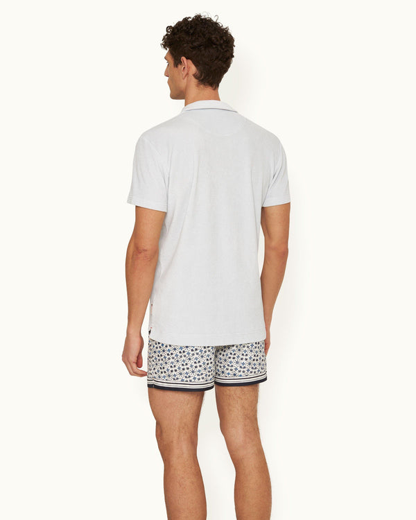 Orlebar Brown Orlebar Brown | Light Sky Pool Tailored Fit Organic Cotton Towelling Resort Polo Shirt – ORLEBAR BROWN