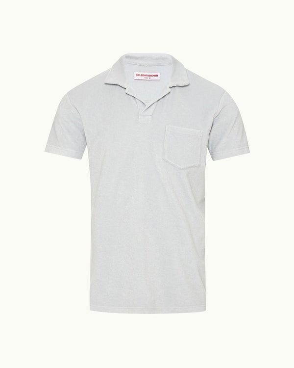orlebar brown Orlebar Brown | Light Sky Pool Tailored Fit Organic Cotton Towelling Resort Polo Shirt – ORLEBAR BROWN