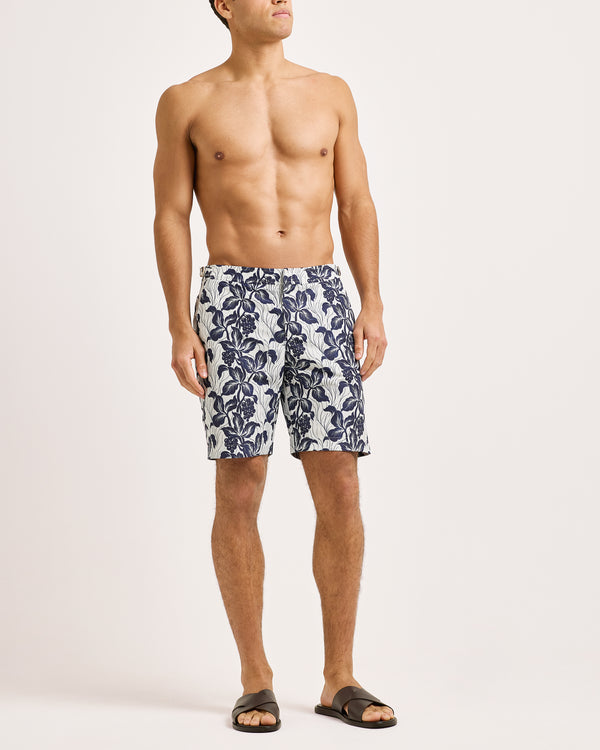 Orlebar Brown Orlebar Brown| Longest-Length Swim Shorts With Exclusive Petralis Print In Night Iris – ORLEBAR BROWN