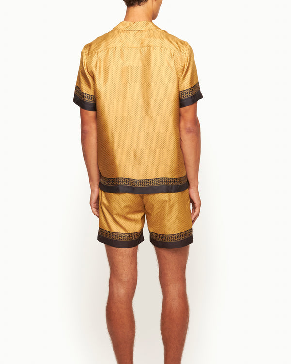 Orlebar Brown Orlebar Brown | Men's Capri Collar Gold Bullion '007' Silk Shirt In Gold | 007 Gold Collection – ORLEBAR BROWN