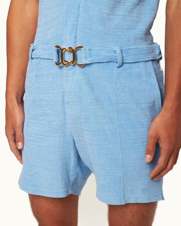 Orlebar Brown Orlebar Brown | Men's Capri Collar Towelling Onesie In Blue | 007 Gold Collection – ORLEBAR BROWN