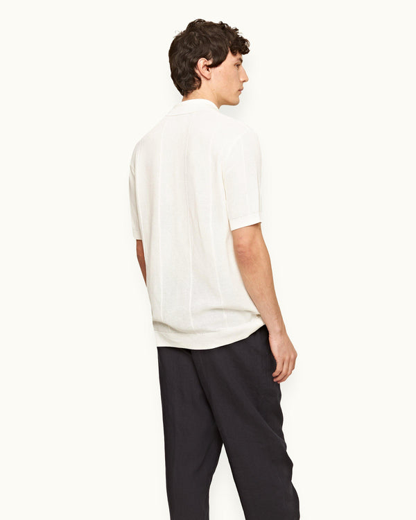 Orlebar Brown Orlebar Brown | Men's Classic Fit Capri Collar Mercerised Cotton Shirt In White – ORLEBAR BROWN