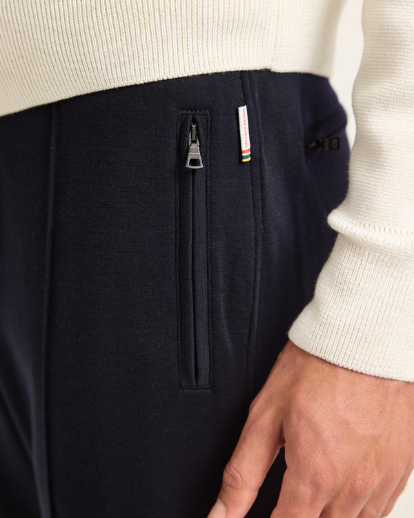 Orlebar Brown Orlebar Brown | Men's Classic Fit Drawcord Merino Sweatpants In Night Iris Blue – ORLEBAR BROWN