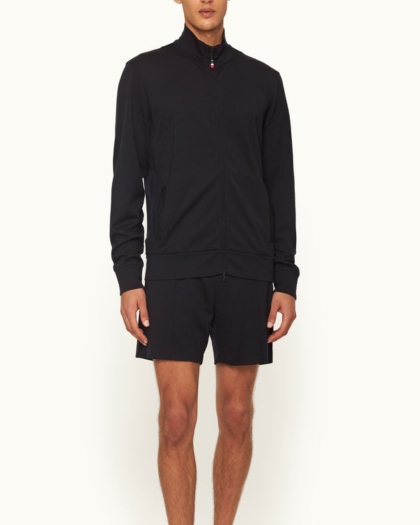 Orlebar Brown Orlebar Brown | Men's Classic Fit Drawcord Merino Sweat Shorts In Night Iris Blue – ORLEBAR BROWN