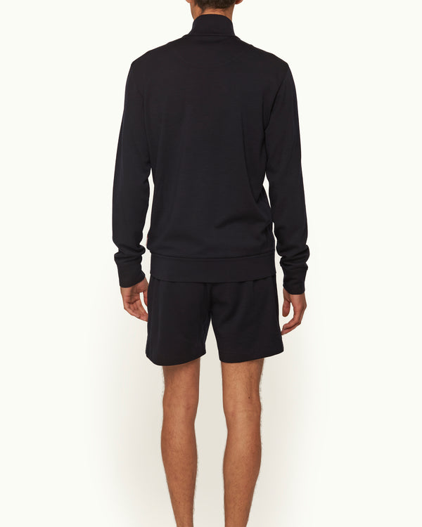 Orlebar Brown Orlebar Brown | Men's Classic Fit Drawcord Merino Sweat Shorts In Night Iris Blue – ORLEBAR BROWN