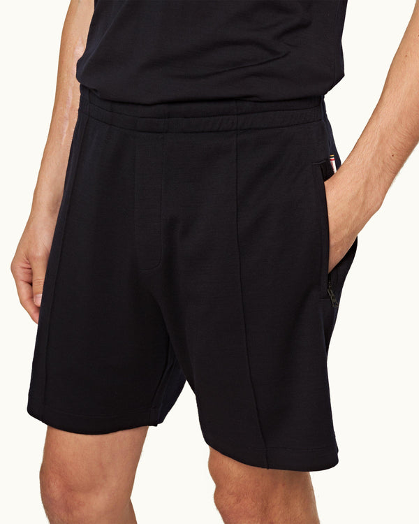 Orlebar Brown Orlebar Brown | Men's Classic Fit Drawcord Merino Sweat Shorts In Night Iris Blue – ORLEBAR BROWN
