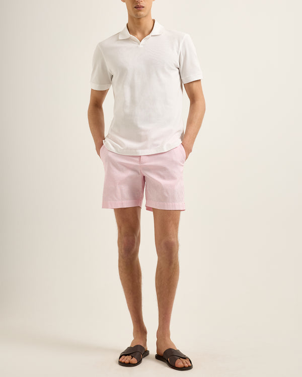 Orlebar Brown Orlebar Brown | Men's Classic Fit Short Sleeve Pique Stitch Polo In White – ORLEBAR BROWN