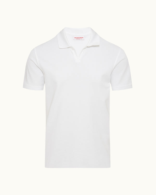 orlebar brown Orlebar Brown | Men's Classic Fit Short Sleeve Pique Stitch Polo In White – ORLEBAR BROWN