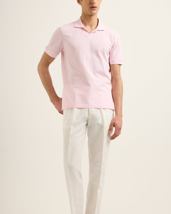 Orlebar Brown Orlebar Brown | Men's Classic Fit Short Sleeve Pique Stitch Polo In Rodeo Pink – ORLEBAR BROWN