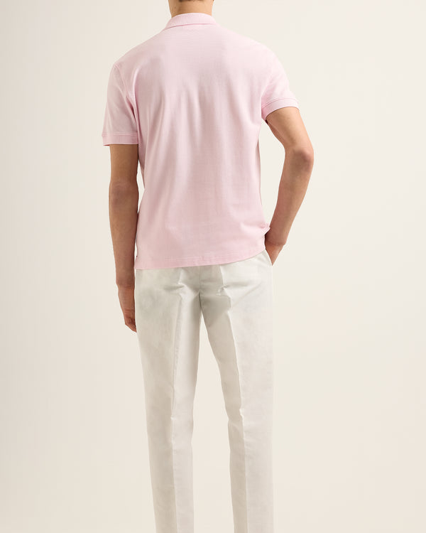 Orlebar Brown Orlebar Brown | Men's Classic Fit Short Sleeve Pique Stitch Polo In Rodeo Pink – ORLEBAR BROWN