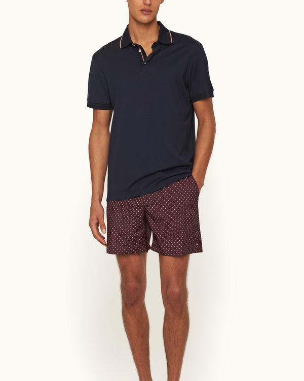 Orlebar Brown Orlebar Brown | Men's Classic Fit Stripe Tipping Collar Polo Shirt In Night Iris Blue – ORLEBAR BROWN