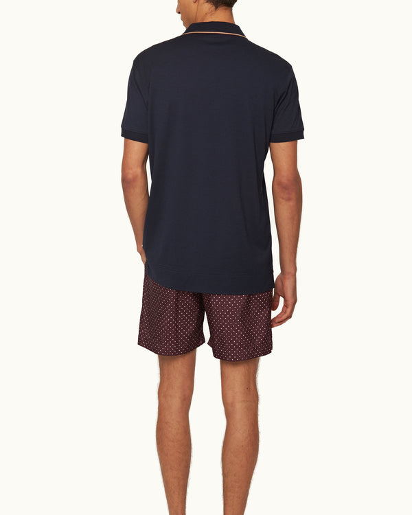 Orlebar Brown Orlebar Brown | Men's Classic Fit Stripe Tipping Collar Polo Shirt In Night Iris Blue – ORLEBAR BROWN