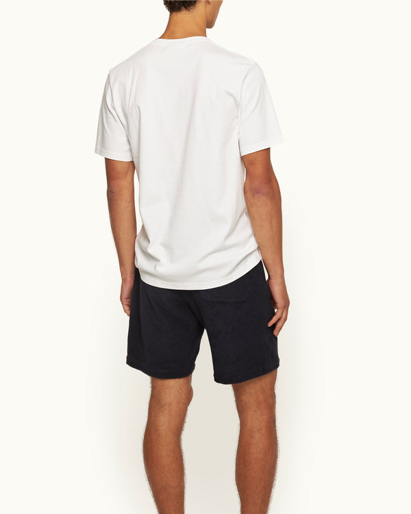 Orlebar Brown Orlebar Brown | Men's Classic Fit Towelling Pique Drawcord Sweat Shorts In Dark Navy – ORLEBAR BROWN