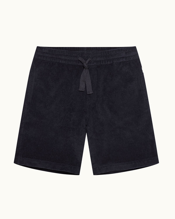 orlebar brown Orlebar Brown | Men's Classic Fit Towelling Pique Drawcord Sweat Shorts in Dark Navy – ORLEBAR BROWN