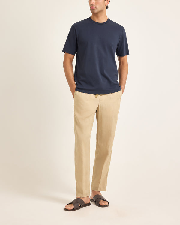 Orlebar Brown Orlebar Brown | Men's Easy Fit Interlock Cotton Jersey T-Shirt In Night Iris Blue – ORLEBAR BROWN