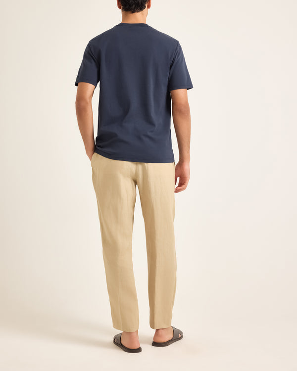 Orlebar Brown Orlebar Brown | Men's Easy Fit Interlock Cotton Jersey T-Shirt In Night Iris Blue – ORLEBAR BROWN