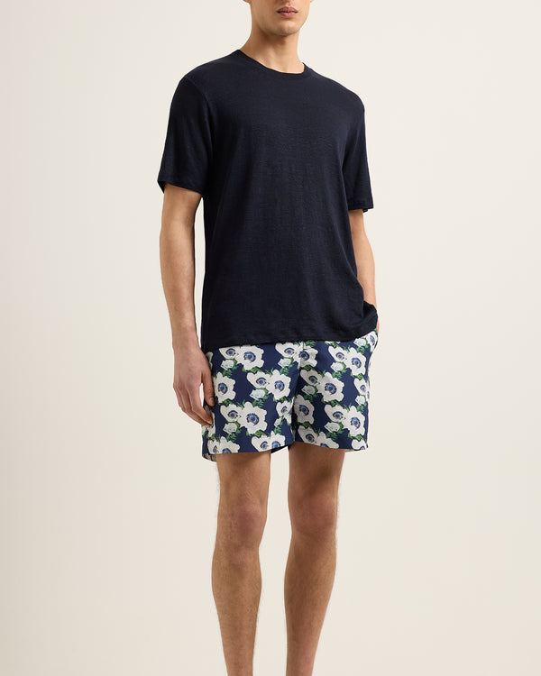 Orlebar Brown Orlebar Brown | Men's Easy Fit Stretch Linen T-Shirt In Night Iris Blue – ORLEBAR BROWN