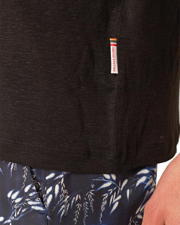 Orlebar Brown Orlebar Brown | Men's Easy Fit Stretch Linen T-Shirt In Black – ORLEBAR BROWN