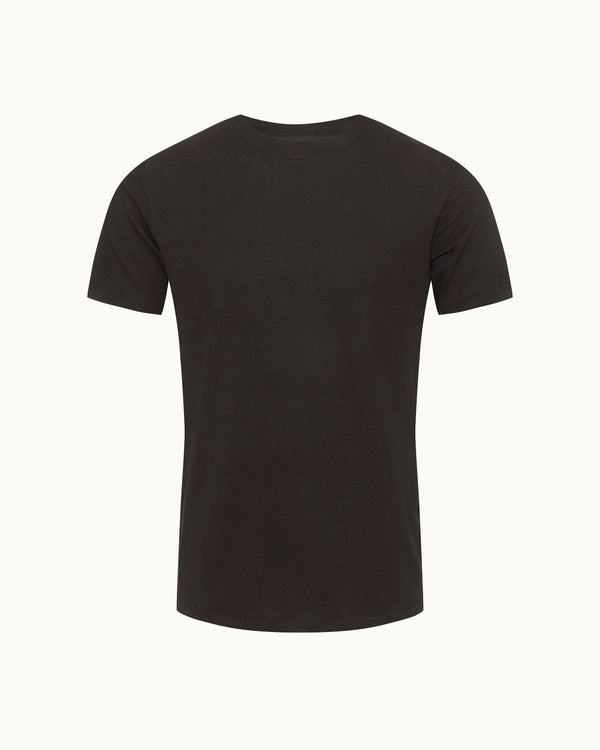 orlebar brown Orlebar Brown | Men's Easy Fit Stretch Linen T-Shirt in Black – ORLEBAR BROWN