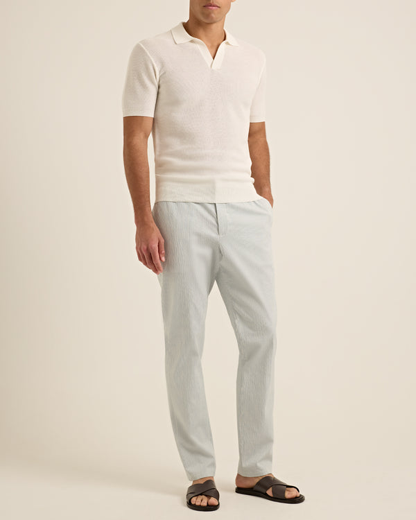 Orlebar Brown Orlebar Brown | Men's Easy Tailored Fit Italian Seersucker Trousers In Wave Blue/White Sand Stripe – ORLEBAR BROWN