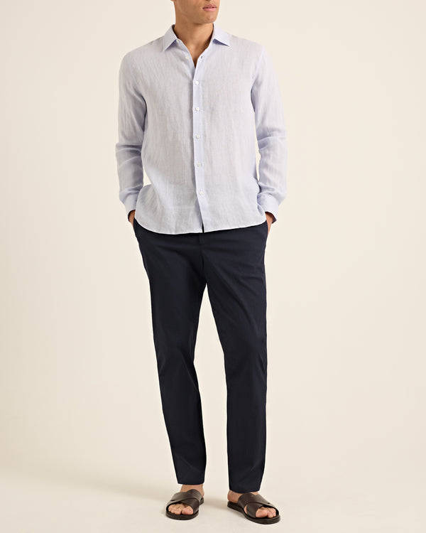 Orlebar Brown Orlebar Brown | Men's Easy Tailored Fit Italian Seersucker Trousers In Night Iris – ORLEBAR BROWN