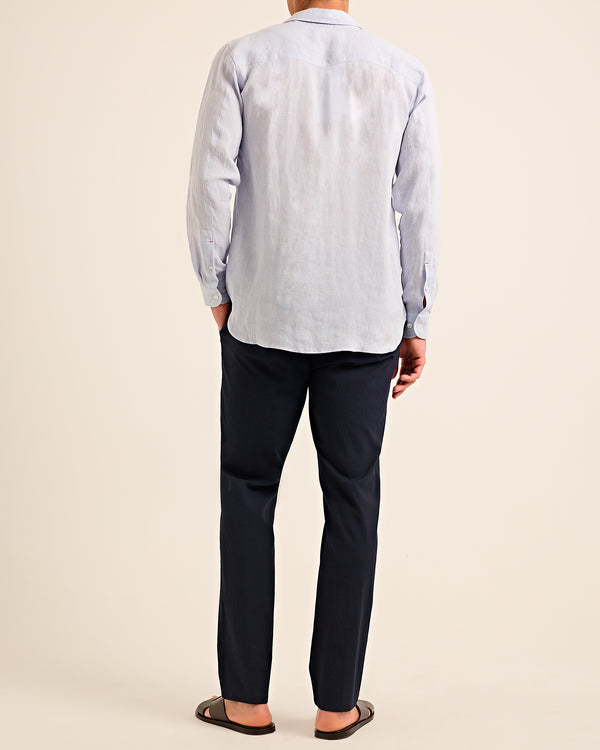 Orlebar Brown Orlebar Brown | Men's Easy Tailored Fit Italian Seersucker Trousers In Night Iris – ORLEBAR BROWN