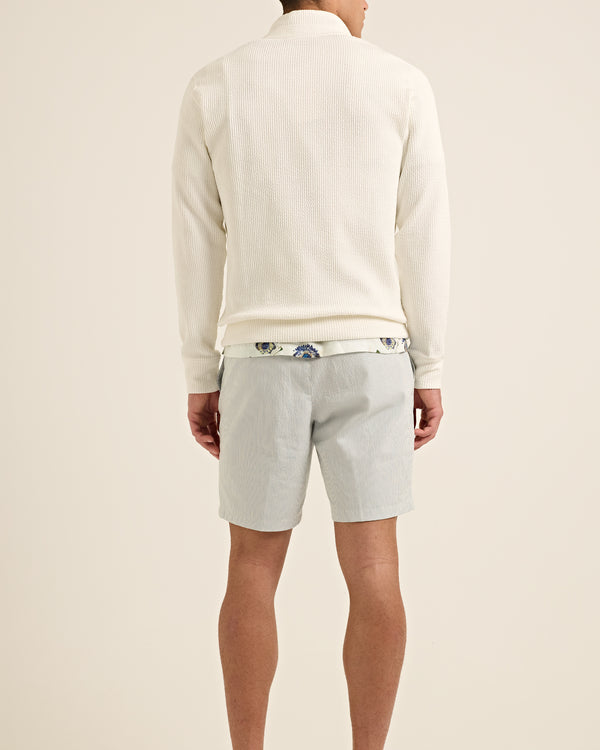 Orlebar Brown Orlebar Brown | Men's Easy Tailored Fit Seersucker Drawcord Shorts In Wave Blue/White Sand Stripe – ORLEBAR BROWN