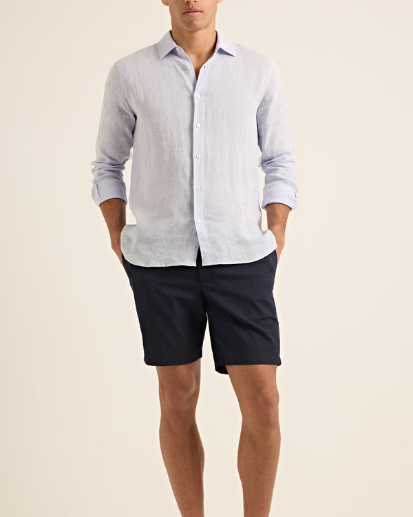 Orlebar Brown Orlebar Brown | Men's Easy Tailored Fit Seersucker Drawcord Shorts In Night Iris – ORLEBAR BROWN