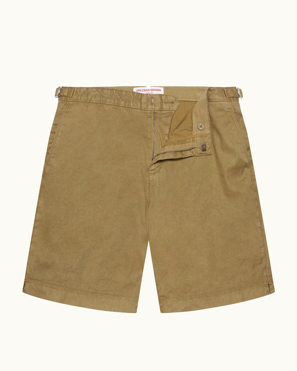 orlebar brown Orlebar Brown | Men's Longer-Length Garment Dye Linen-Blend Shorts in Agave Green – ORLEBAR BROWN