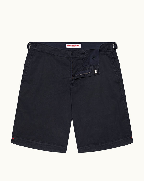 orlebar brown Orlebar Brown | Men's Longer-Length Garment Dye Linen-Blend Shorts in Night Iris Blue – ORLEBAR BROWN