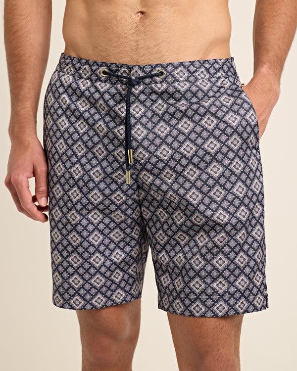 Orlebar Brown Orlebar Brown | Men's Longest-Length Paisley Season Print Drawcord Swim Shorts In Night Iris Blue – ORLEBAR BROWN