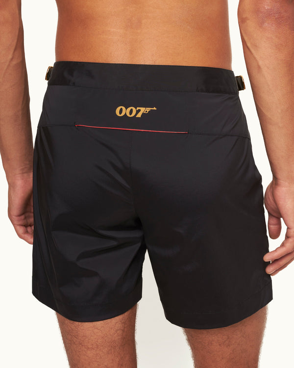 Orlebar Brown Orlebar Brown | Men's Mid-Length Auric Laser Swim Shorts In Black | 007 Gold Collection – ORLEBAR BROWN