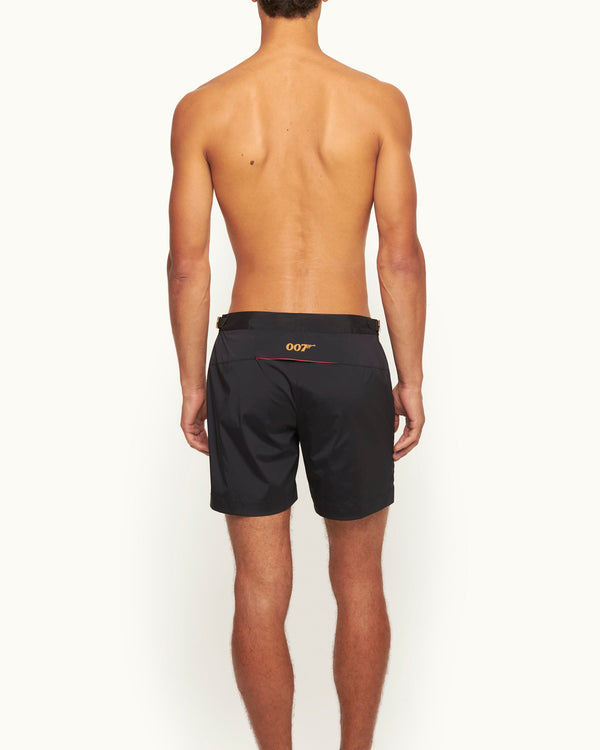 Orlebar Brown Orlebar Brown | Men's Mid-Length Auric Laser Swim Shorts In Black | 007 Gold Collection – ORLEBAR BROWN