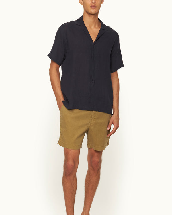 Orlebar Brown Orlebar Brown | Men's Mid-Length Garment Dye Linen-Blend Shorts In Agave Green – ORLEBAR BROWN