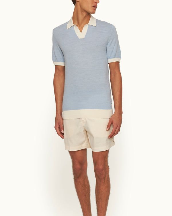 Orlebar Brown Orlebar Brown | Men's Mid-Length Garment Dye Linen-Blend Shorts In Latte Cream – ORLEBAR BROWN