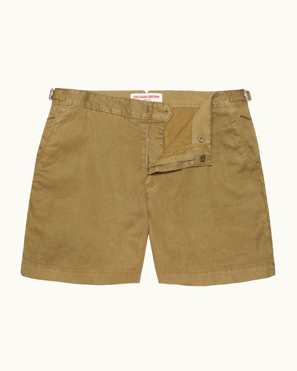 orlebar brown Orlebar Brown | Men's Mid-Length Garment Dye Linen-Blend Shorts in Agave Green – ORLEBAR BROWN