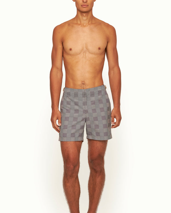 Orlebar Brown Orlebar Brown | Men's Mid-Length Glen Check Swim Shorts In Black | 007 Gold Collection – ORLEBAR BROWN