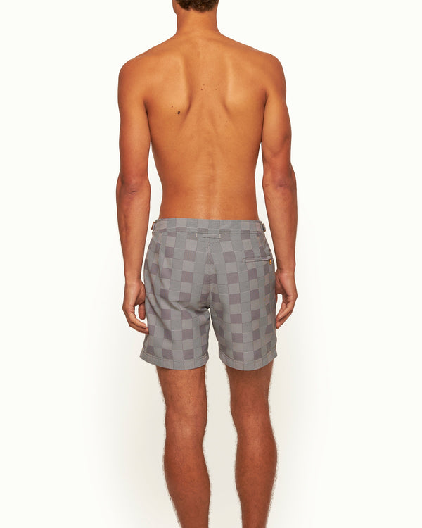 Orlebar Brown Orlebar Brown | Men's Mid-Length Glen Check Swim Shorts In Black | 007 Gold Collection – ORLEBAR BROWN
