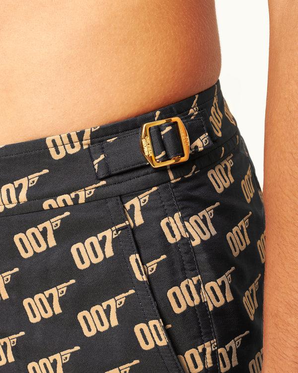 Orlebar Brown Orlebar Brown | Men's Mid-Length Jacquard Gold '007' Swim Shorts In Black | 007 Gold Collection – ORLEBAR BROWN