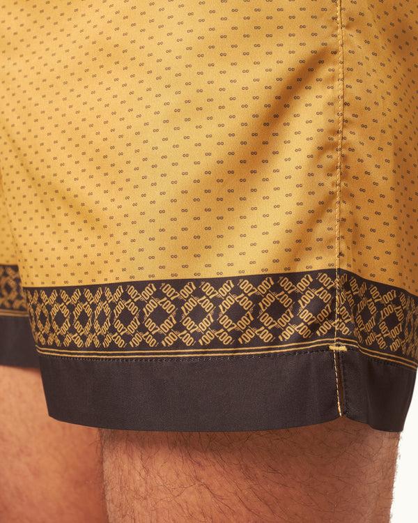 Orlebar Brown Orlebar Brown | Men's Mid-Length Jacquard Gold Bullion '007' Swim Shorts In Gold | 007 Gold Collection – ORLEBAR BROWN
