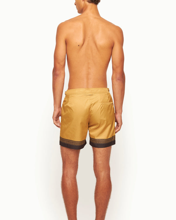 Orlebar Brown Orlebar Brown | Men's Mid-Length Jacquard Gold Bullion '007' Swim Shorts In Gold | 007 Gold Collection – ORLEBAR BROWN