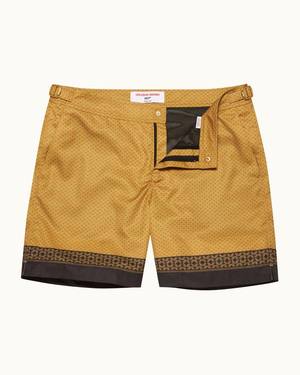 orlebar brown Orlebar Brown | Men's Mid-Length Jacquard Gold Bullion '007' Swim Shorts in Gold | 007 Gold Collection – ORLEBAR BROWN