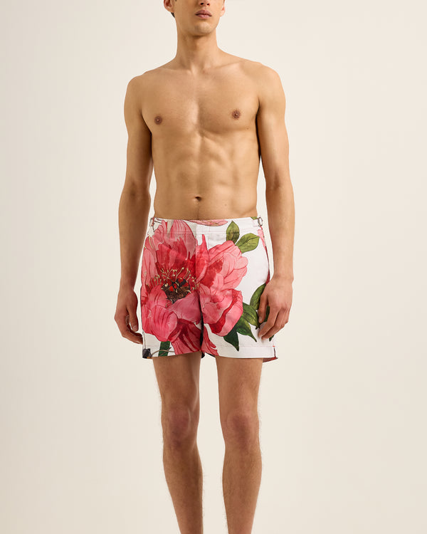 Orlebar Brown Orlebar Brown | Men's Mid-Length Paeonia Print Swim Shorts In Pink Lemonade – ORLEBAR BROWN