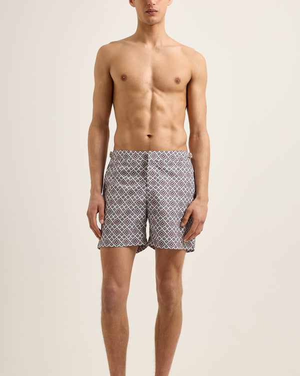 Orlebar Brown Orlebar Brown | Men's Mid-Length Paisley Print Swim Shorts In Pink Lemonade – ORLEBAR BROWN