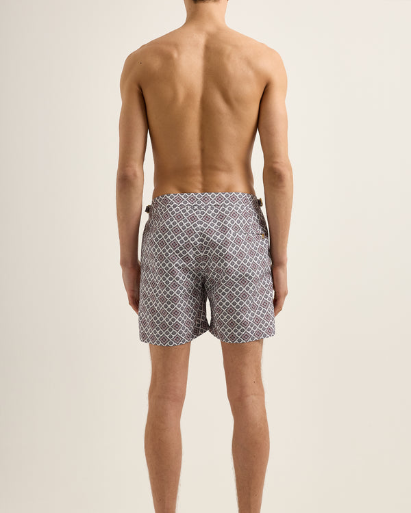 Orlebar Brown Orlebar Brown | Men's Mid-Length Paisley Print Swim Shorts In Pink Lemonade – ORLEBAR BROWN